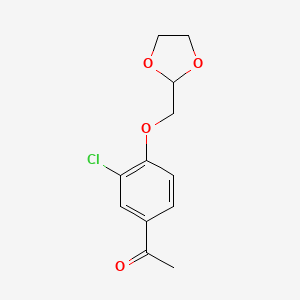 1-[3-Chloro-4-(1,3-dioxolan-2-ylmethoxy)phenyl]ethanone