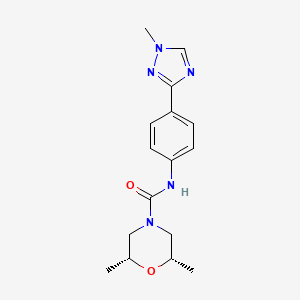 molecular formula C16H21N5O2 B7660573 (2R,6S)-2,6-dimethyl-N-[4-(1-methyl-1,2,4-triazol-3-yl)phenyl]morpholine-4-carboxamide 