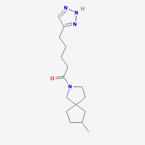 molecular formula C16H26N4O B7660582 1-(8-methyl-2-azaspiro[4.4]nonan-2-yl)-5-(2H-triazol-4-yl)pentan-1-one 