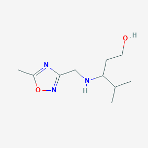 4-Methyl-3-[(5-methyl-1,2,4-oxadiazol-3-yl)methylamino]pentan-1-ol