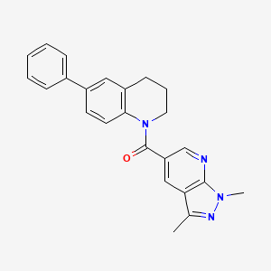 (1,3-dimethylpyrazolo[3,4-b]pyridin-5-yl)-(6-phenyl-3,4-dihydro-2H-quinolin-1-yl)methanone