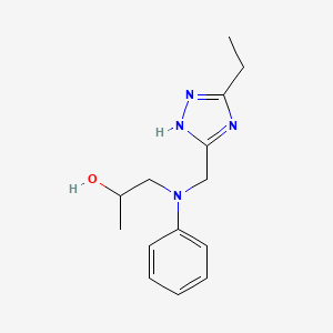 molecular formula C14H20N4O B7660642 1-[N-[(3-ethyl-1H-1,2,4-triazol-5-yl)methyl]anilino]propan-2-ol 