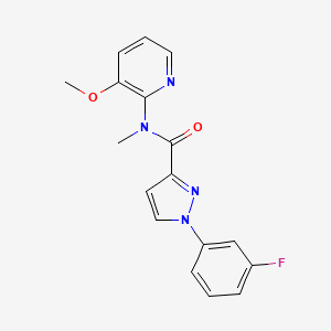 molecular formula C17H15FN4O2 B7660661 1-(3-fluorophenyl)-N-(3-methoxypyridin-2-yl)-N-methylpyrazole-3-carboxamide 