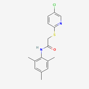 molecular formula C16H17ClN2OS B7660717 2-(5-chloropyridin-2-yl)sulfanyl-N-(2,4,6-trimethylphenyl)acetamide 