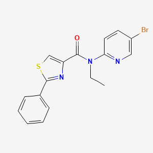 molecular formula C17H14BrN3OS B7660725 N-(5-bromopyridin-2-yl)-N-ethyl-2-phenyl-1,3-thiazole-4-carboxamide 