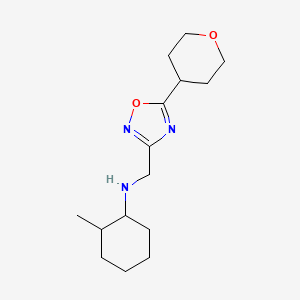 2-methyl-N-[[5-(oxan-4-yl)-1,2,4-oxadiazol-3-yl]methyl]cyclohexan-1-amine