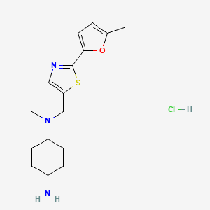 4-N-methyl-4-N-[[2-(5-methylfuran-2-yl)-1,3-thiazol-5-yl]methyl]cyclohexane-1,4-diamine;hydrochloride