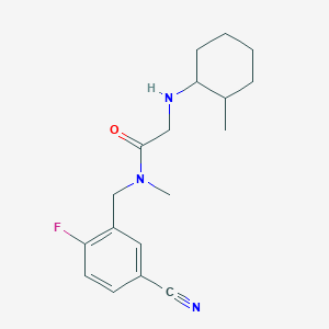 molecular formula C18H24FN3O B7660753 N-[(5-cyano-2-fluorophenyl)methyl]-N-methyl-2-[(2-methylcyclohexyl)amino]acetamide 