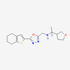 1-(oxolan-3-yl)-N-[[5-(4,5,6,7-tetrahydro-1-benzothiophen-2-yl)-1,3,4-oxadiazol-2-yl]methyl]ethanamine