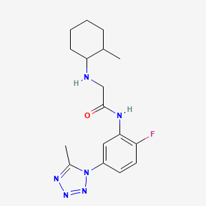 molecular formula C17H23FN6O B7660763 N-[2-fluoro-5-(5-methyltetrazol-1-yl)phenyl]-2-[(2-methylcyclohexyl)amino]acetamide 