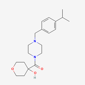 (4-Hydroxyoxan-4-yl)-[4-[(4-propan-2-ylphenyl)methyl]piperazin-1-yl]methanone