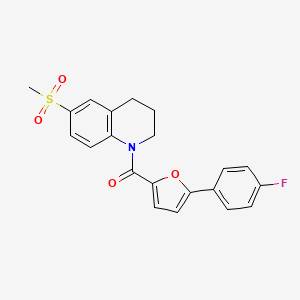 molecular formula C21H18FNO4S B7660824 [5-(4-fluorophenyl)furan-2-yl]-(6-methylsulfonyl-3,4-dihydro-2H-quinolin-1-yl)methanone 