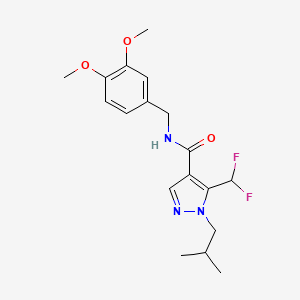 5-(difluoromethyl)-N-[(3,4-dimethoxyphenyl)methyl]-1-(2-methylpropyl)pyrazole-4-carboxamide