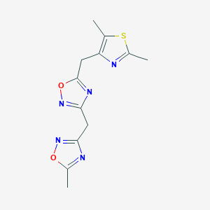 3-[[5-[(2,5-Dimethyl-1,3-thiazol-4-yl)methyl]-1,2,4-oxadiazol-3-yl]methyl]-5-methyl-1,2,4-oxadiazole