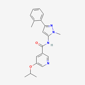 N-[2-methyl-5-(2-methylphenyl)pyrazol-3-yl]-5-propan-2-yloxypyridine-3-carboxamide