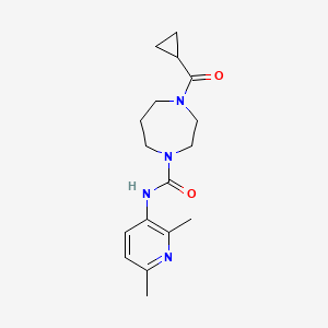 molecular formula C17H24N4O2 B7660946 4-(cyclopropanecarbonyl)-N-(2,6-dimethylpyridin-3-yl)-1,4-diazepane-1-carboxamide 