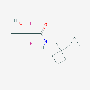 molecular formula C14H21F2NO2 B7661027 N-[(1-cyclopropylcyclobutyl)methyl]-2,2-difluoro-2-(1-hydroxycyclobutyl)acetamide 