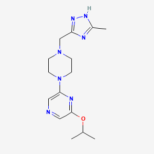 molecular formula C15H23N7O B7661037 2-[4-[(5-methyl-1H-1,2,4-triazol-3-yl)methyl]piperazin-1-yl]-6-propan-2-yloxypyrazine 