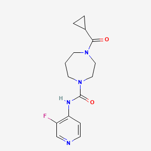 molecular formula C15H19FN4O2 B7661052 4-(cyclopropanecarbonyl)-N-(3-fluoropyridin-4-yl)-1,4-diazepane-1-carboxamide 