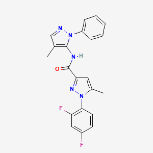 1-(2,4-difluorophenyl)-5-methyl-N-(4-methyl-2-phenylpyrazol-3-yl)pyrazole-3-carboxamide