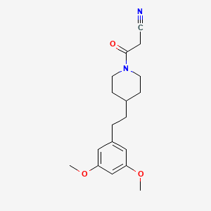 molecular formula C18H24N2O3 B7661084 3-[4-[2-(3,5-Dimethoxyphenyl)ethyl]piperidin-1-yl]-3-oxopropanenitrile 