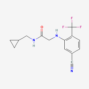 2-[5-cyano-2-(trifluoromethyl)anilino]-N-(cyclopropylmethyl)acetamide