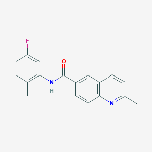 molecular formula C18H15FN2O B7661087 N-(5-fluoro-2-methylphenyl)-2-methylquinoline-6-carboxamide 