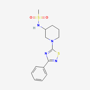 molecular formula C14H18N4O2S2 B7661104 N-[1-(3-phenyl-1,2,4-thiadiazol-5-yl)piperidin-3-yl]methanesulfonamide 