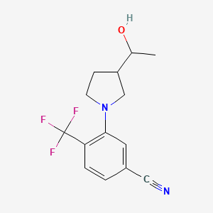 3-[3-(1-Hydroxyethyl)pyrrolidin-1-yl]-4-(trifluoromethyl)benzonitrile