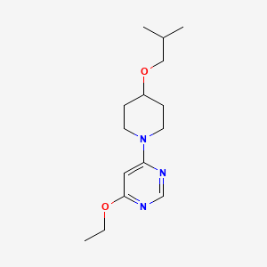 molecular formula C15H25N3O2 B7661165 4-Ethoxy-6-[4-(2-methylpropoxy)piperidin-1-yl]pyrimidine 