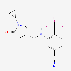 3-[(1-Cyclopropyl-5-oxopyrrolidin-3-yl)methylamino]-4-(trifluoromethyl)benzonitrile