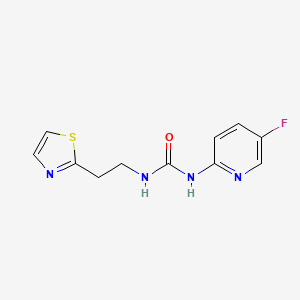 molecular formula C11H11FN4OS B7661185 1-(5-Fluoropyridin-2-yl)-3-[2-(1,3-thiazol-2-yl)ethyl]urea 