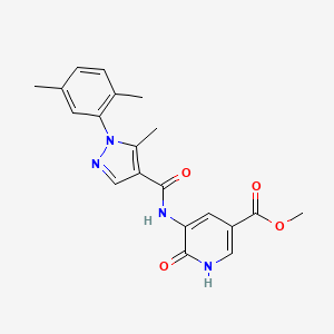 molecular formula C20H20N4O4 B7661225 methyl 5-[[1-(2,5-dimethylphenyl)-5-methylpyrazole-4-carbonyl]amino]-6-oxo-1H-pyridine-3-carboxylate 