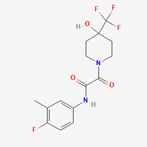 N-(4-fluoro-3-methylphenyl)-2-[4-hydroxy-4-(trifluoromethyl)piperidin-1-yl]-2-oxoacetamide