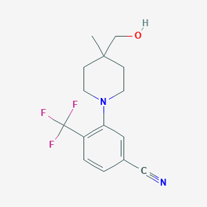 3-[4-(Hydroxymethyl)-4-methylpiperidin-1-yl]-4-(trifluoromethyl)benzonitrile