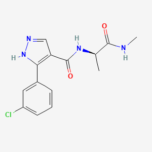 5-(3-chlorophenyl)-N-[(2R)-1-(methylamino)-1-oxopropan-2-yl]-1H-pyrazole-4-carboxamide