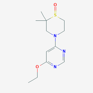 molecular formula C12H19N3O2S B7661383 4-(6-Ethoxypyrimidin-4-yl)-2,2-dimethyl-1,4-thiazinane 1-oxide 