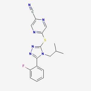 5-[[5-(2-Fluorophenyl)-4-(2-methylpropyl)-1,2,4-triazol-3-yl]sulfanyl]pyrazine-2-carbonitrile