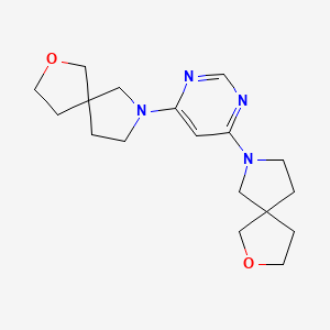 molecular formula C18H26N4O2 B7661398 7-[6-(2-Oxa-7-azaspiro[4.4]nonan-7-yl)pyrimidin-4-yl]-2-oxa-7-azaspiro[4.4]nonane 