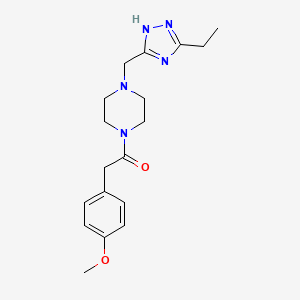 1-[4-[(3-ethyl-1H-1,2,4-triazol-5-yl)methyl]piperazin-1-yl]-2-(4-methoxyphenyl)ethanone