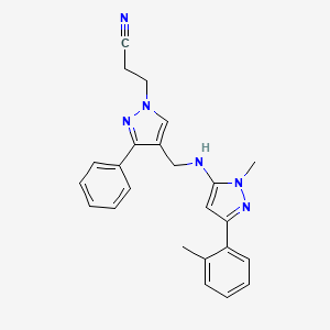 3-[4-[[[2-Methyl-5-(2-methylphenyl)pyrazol-3-yl]amino]methyl]-3-phenylpyrazol-1-yl]propanenitrile