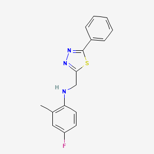 4-fluoro-2-methyl-N-[(5-phenyl-1,3,4-thiadiazol-2-yl)methyl]aniline