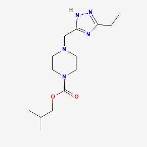 2-methylpropyl 4-[(3-ethyl-1H-1,2,4-triazol-5-yl)methyl]piperazine-1-carboxylate