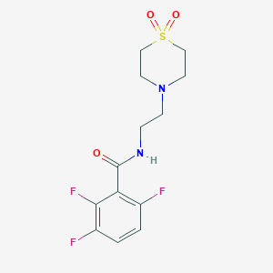 molecular formula C13H15F3N2O3S B7661547 N-[2-(1,1-dioxo-1,4-thiazinan-4-yl)ethyl]-2,3,6-trifluorobenzamide 