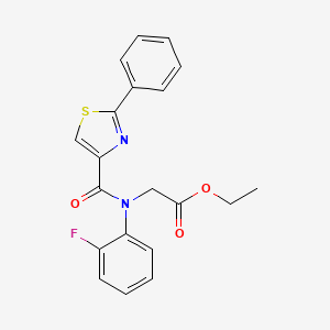 ethyl 2-(2-fluoro-N-(2-phenyl-1,3-thiazole-4-carbonyl)anilino)acetate