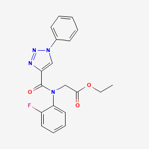 ethyl 2-(2-fluoro-N-(1-phenyltriazole-4-carbonyl)anilino)acetate