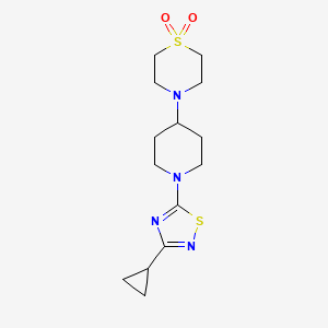 4-[1-(3-Cyclopropyl-1,2,4-thiadiazol-5-yl)piperidin-4-yl]-1,4-thiazinane 1,1-dioxide