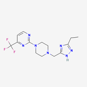 2-[4-[(3-ethyl-1H-1,2,4-triazol-5-yl)methyl]piperazin-1-yl]-4-(trifluoromethyl)pyrimidine