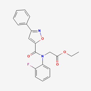 ethyl 2-(2-fluoro-N-(3-phenyl-1,2-oxazole-5-carbonyl)anilino)acetate