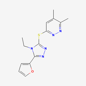 6-[[4-Ethyl-5-(furan-2-yl)-1,2,4-triazol-3-yl]sulfanyl]-3,4-dimethylpyridazine